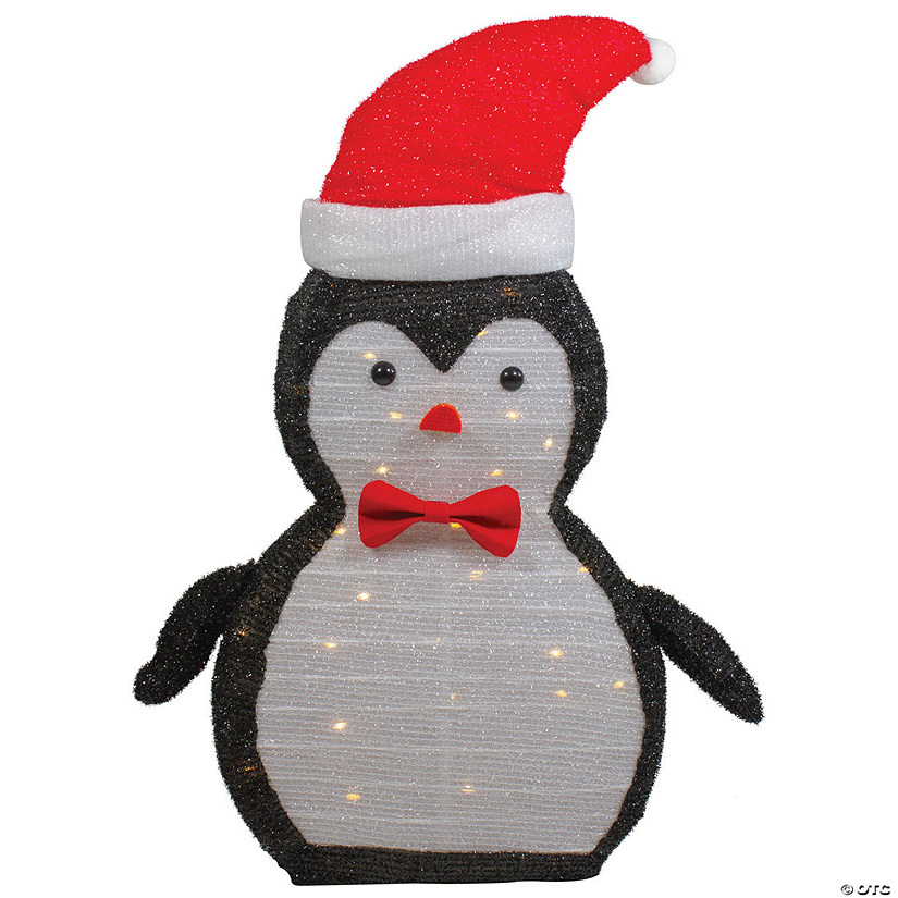 Northlight 2' LED Pre-Lit Tinsel Penguin Outdoor Christmas Decoration Image