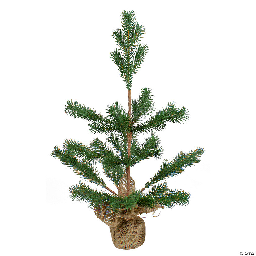 Northlight 2' Ponderosa Pine Artificial Christmas Tree Jute Base Decoration - Unlit Image