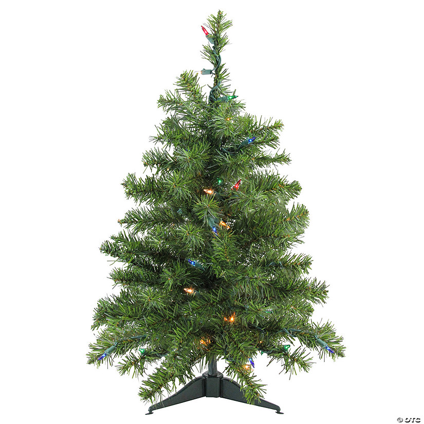 Northlight 2' Pre-Lit Medium Canadian Pine Artificial Christmas Tree  Multi Lights Image