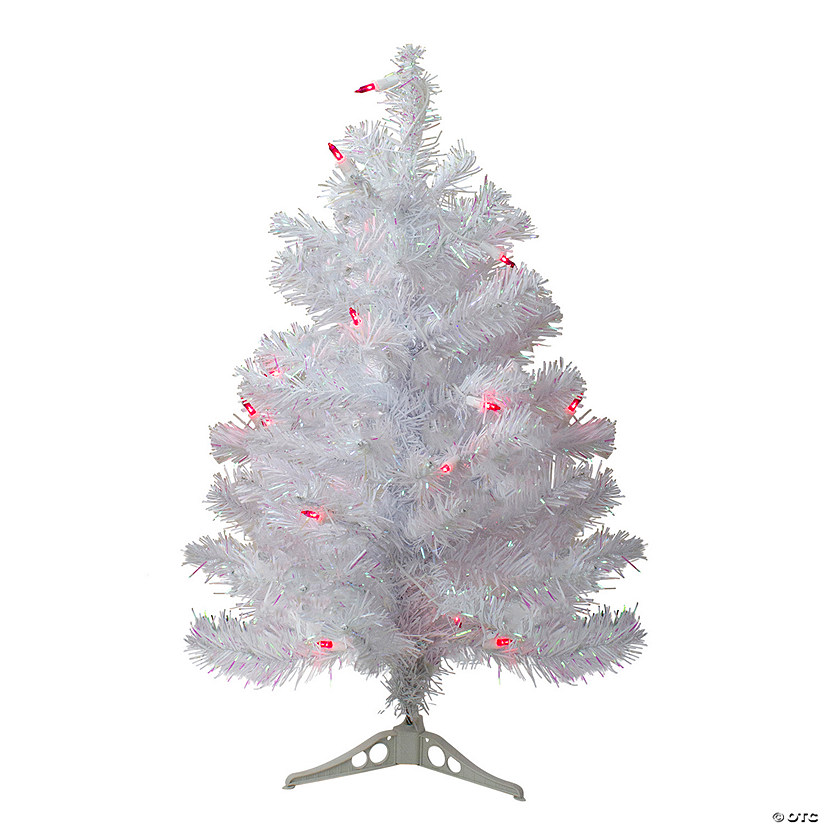 Northlight 2' PreLit White Pine Slim Artificial Christmas Tree Pink Lights Oriental Trading
