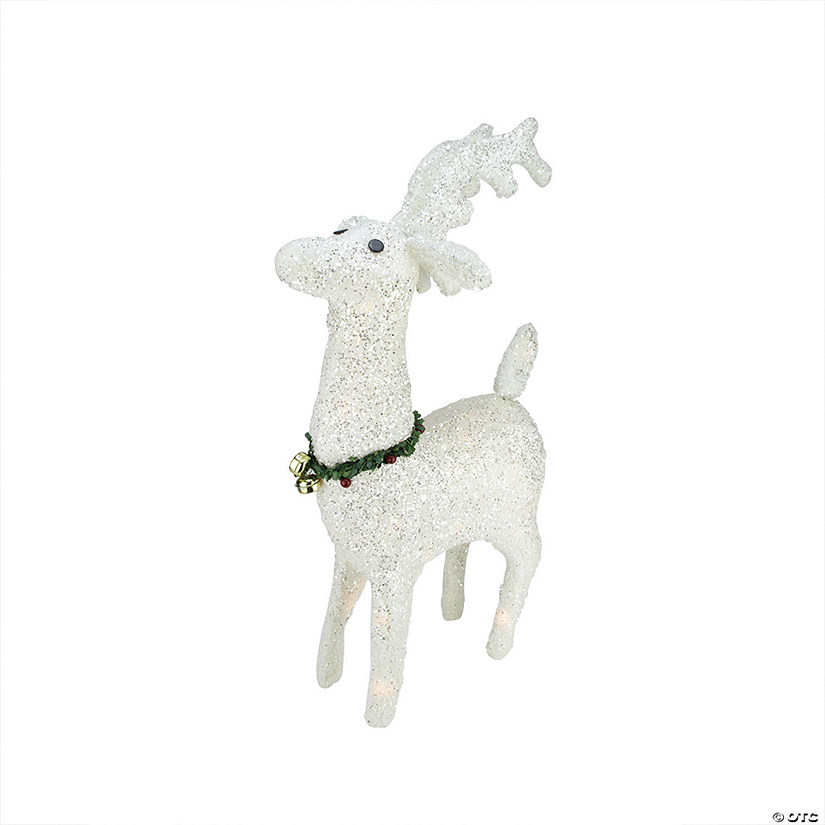 Northlight - 2' White Glitter Reindeer Christmas Outdoor Decoration Image