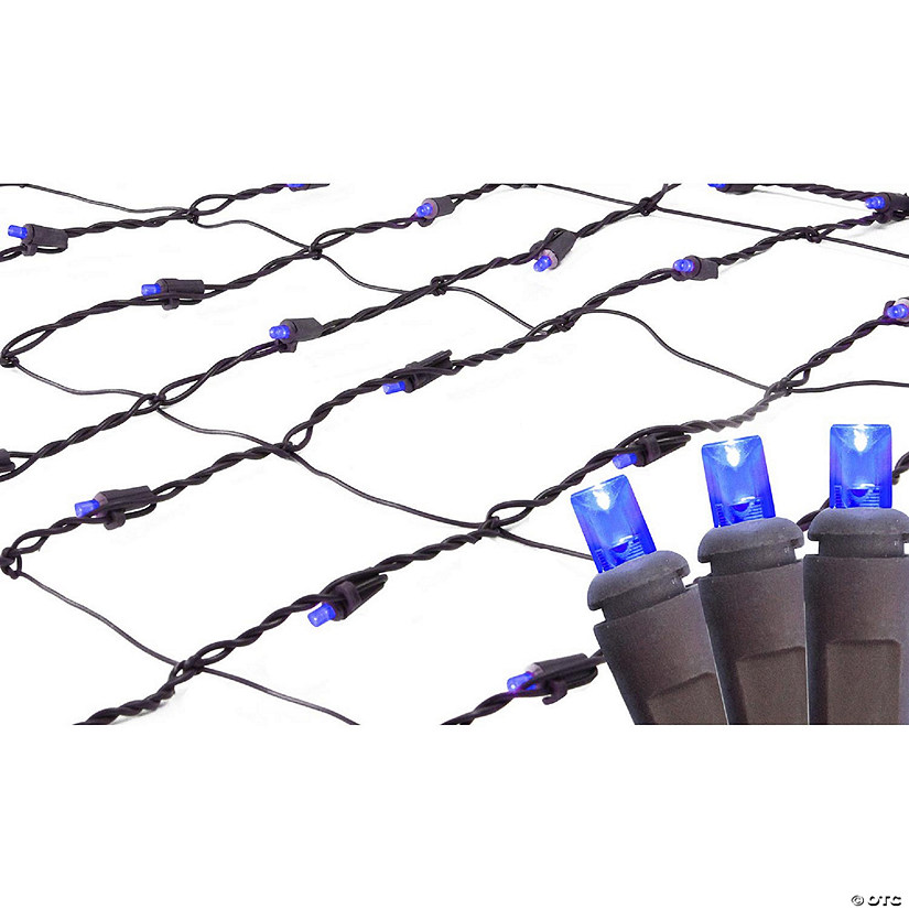 Northlight 2' x 8' Blue LED Tree Trunk Wrap Christmas Net Lights - Brown Wire Image