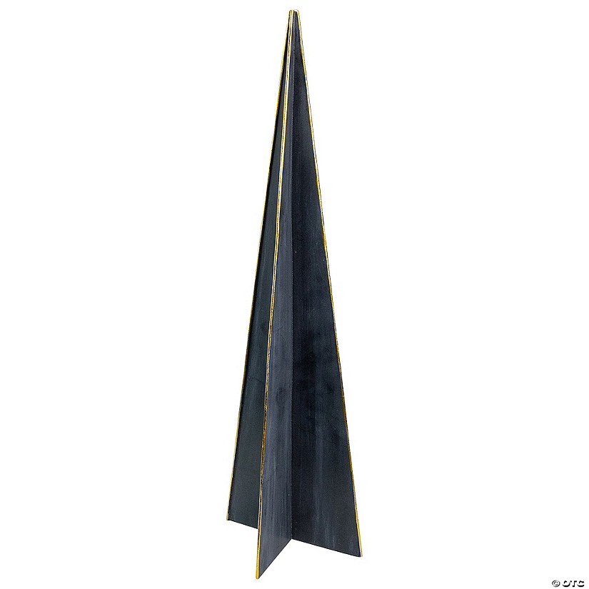 Northlight 20" Blue and Gold Triangular Christmas Tree Tabletop Decor Image