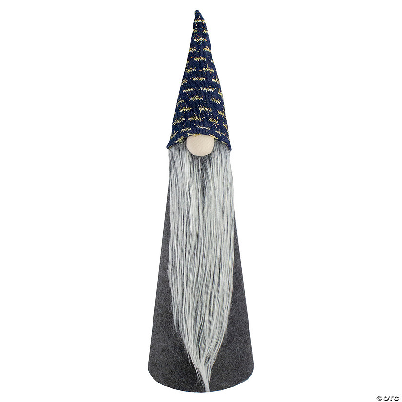 Northlight 20" Gray and Blue Cone Gnome Christmas Tabletop Decor Image