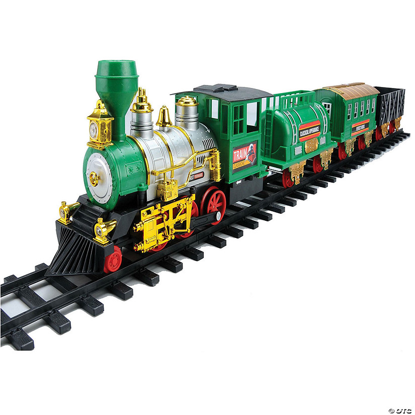 Northlight - 20-Piece Green Battery Operated Animated Classic Christmas Train Set Image