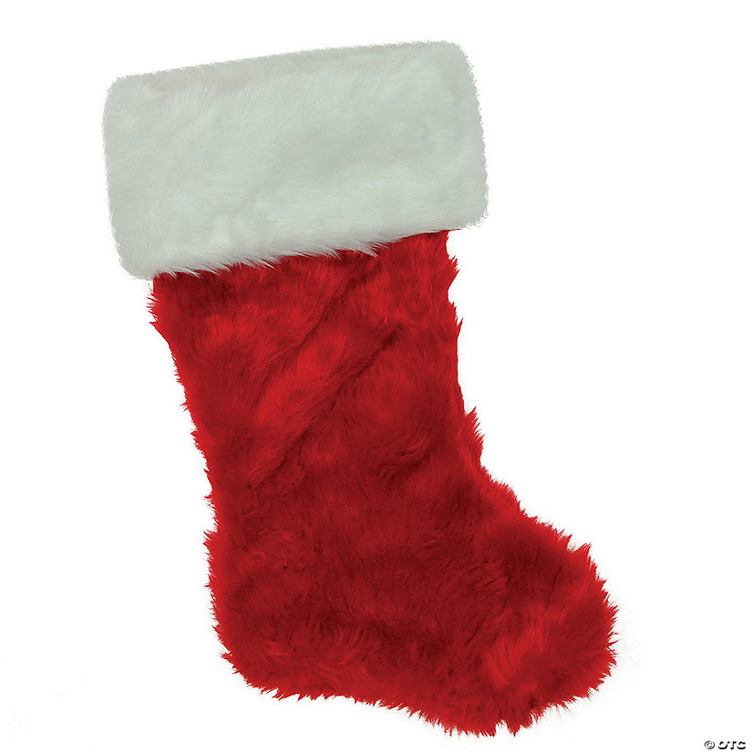 Northlight 20" Red and White Traditional Cuff Extra Plush Christmas Stocking Image