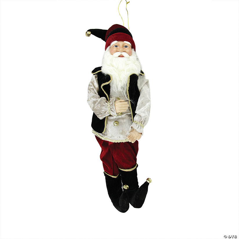 Northlight - 22" Black and Red Poseable Whimsical Elf Christmas Figurine Image