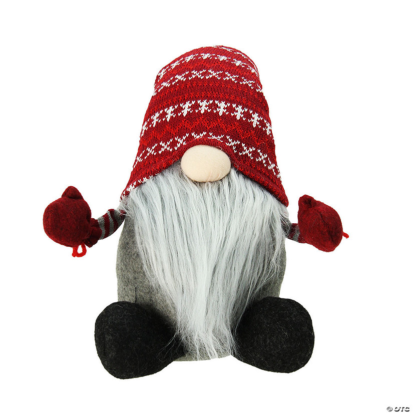Northlight 22" Red and Gray Nordic Gnome Christmas Figure Image