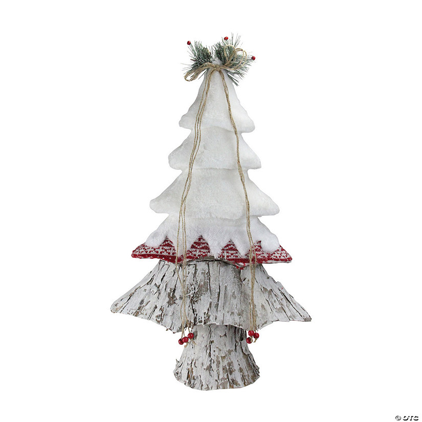 Northlight - 22" White and Red Christmas Tree Tabletop Decoration Image