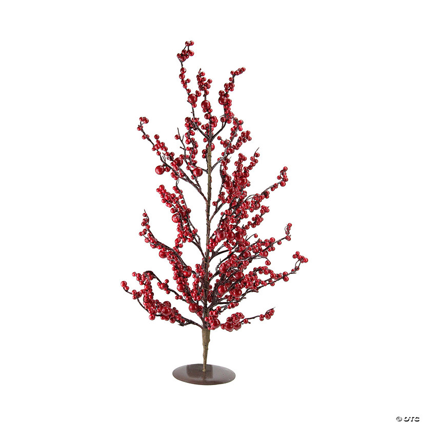 Northlight 23.5" Brown and Red Berries Artificial Christmas Twig Tree - Unlit Image