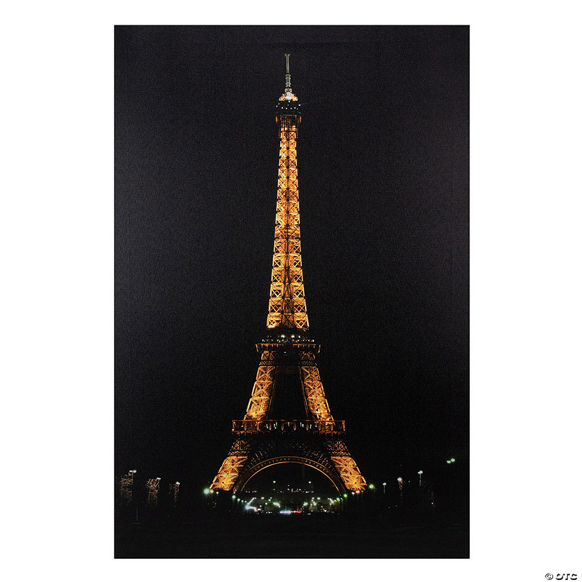 Northlight 23.5" LED Lighted Famous Eiffel Tower Paris France at Night Canvas Wall Art Image