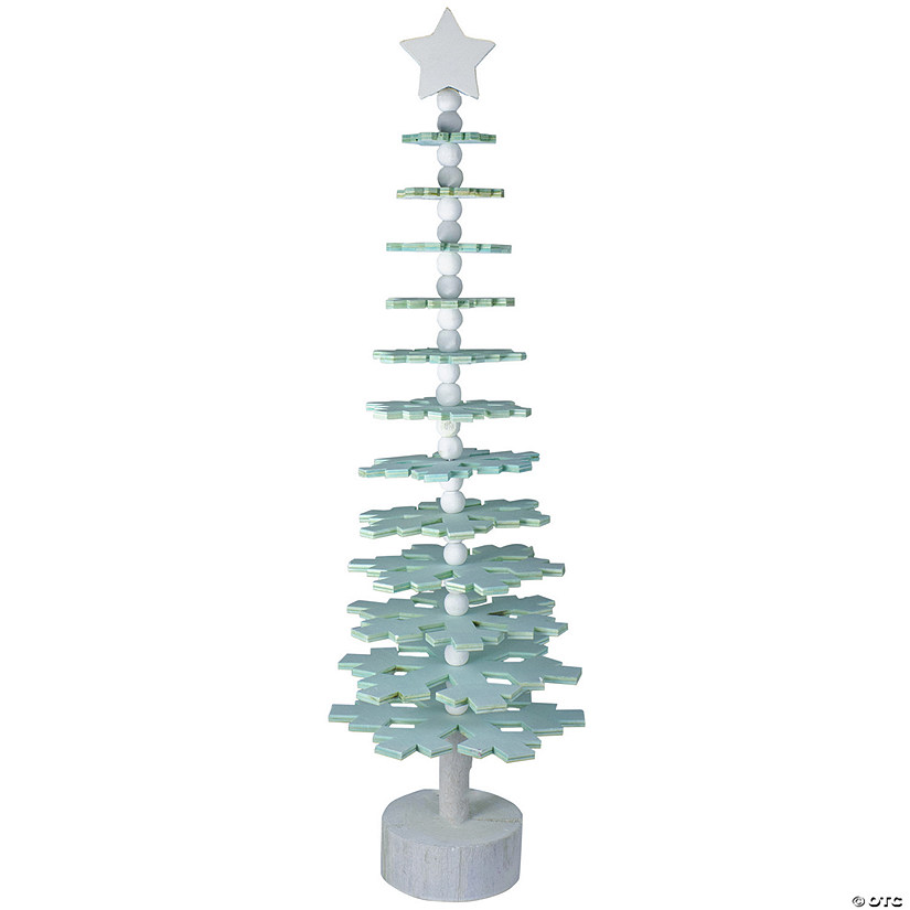 Northlight 23" Blue Snowflake Cutout Christmas Tree With a Star Table Top Decor Image