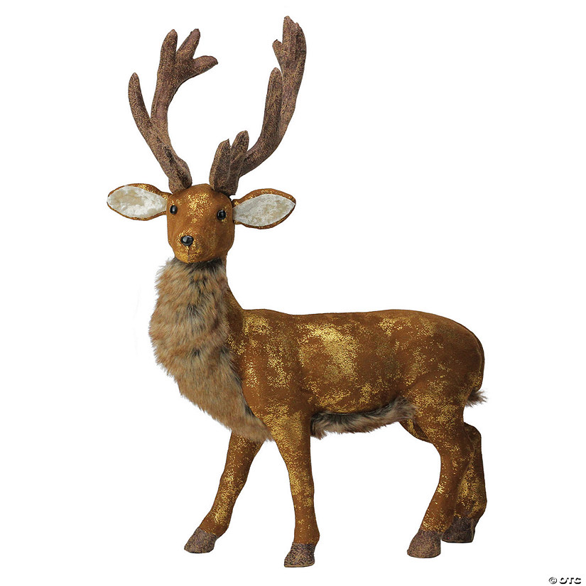 Northlight - 24" Gold Standing Reindeer Christmas Tabletop Figure Image
