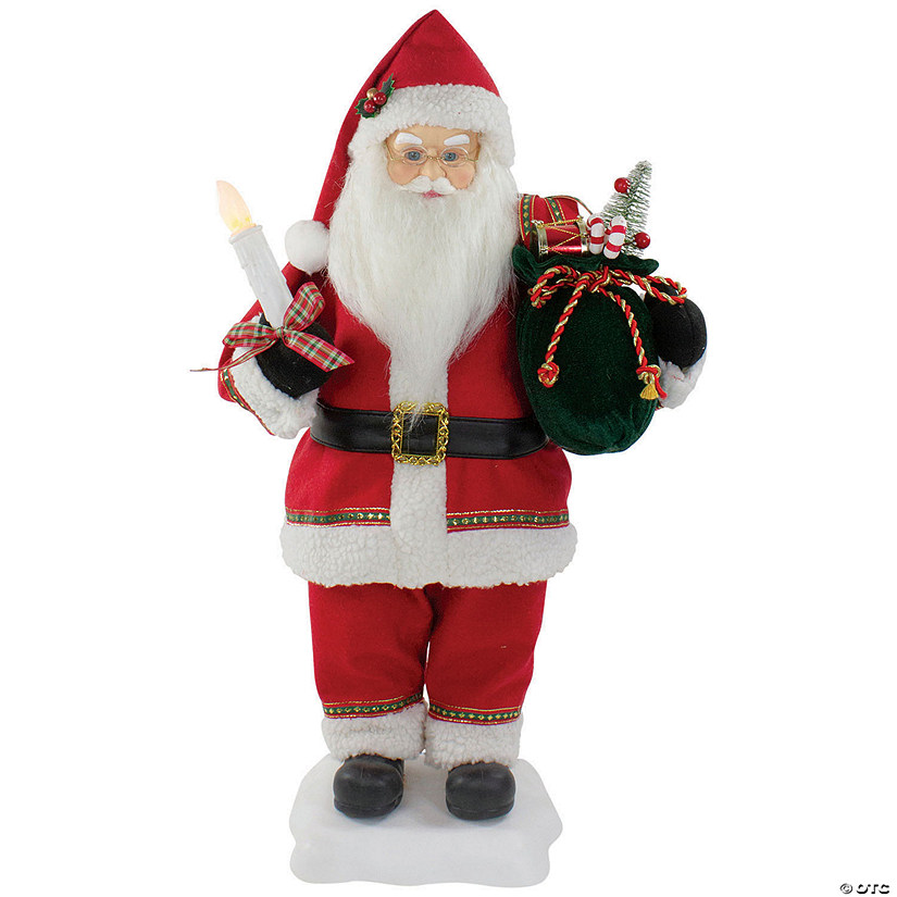 Northlight 24-Inch Animated Santa Claus with Lighted Candle Musical Christmas Figure Image
