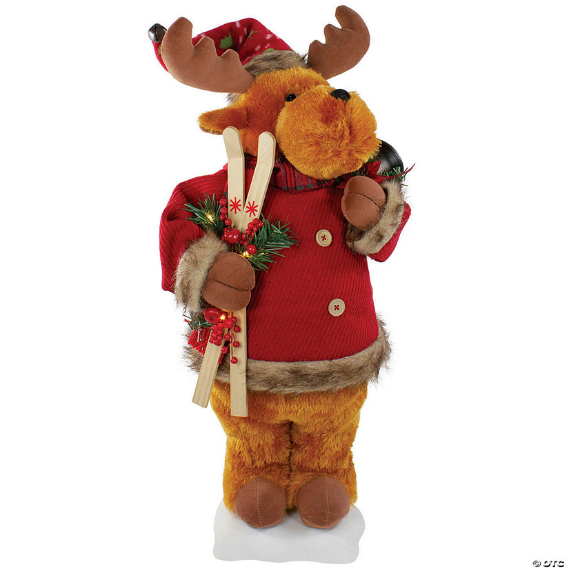 Northlight 24" Lighted and Animated Musical Moose Christmas Figure Image