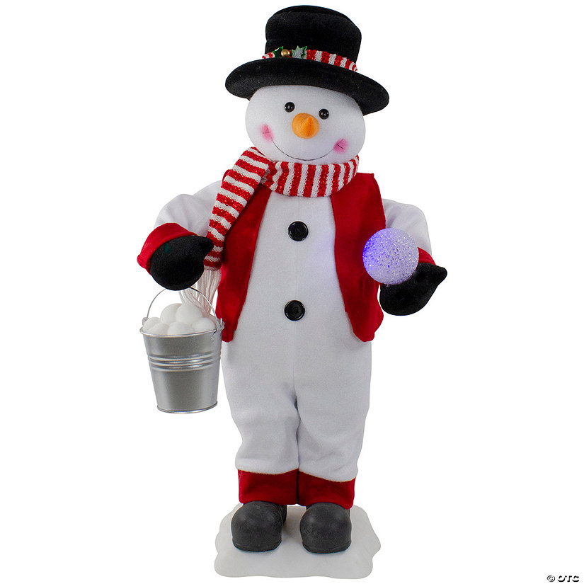 Northlight 24" Lighted and Animated Musical Snowman Christmas Figure Image