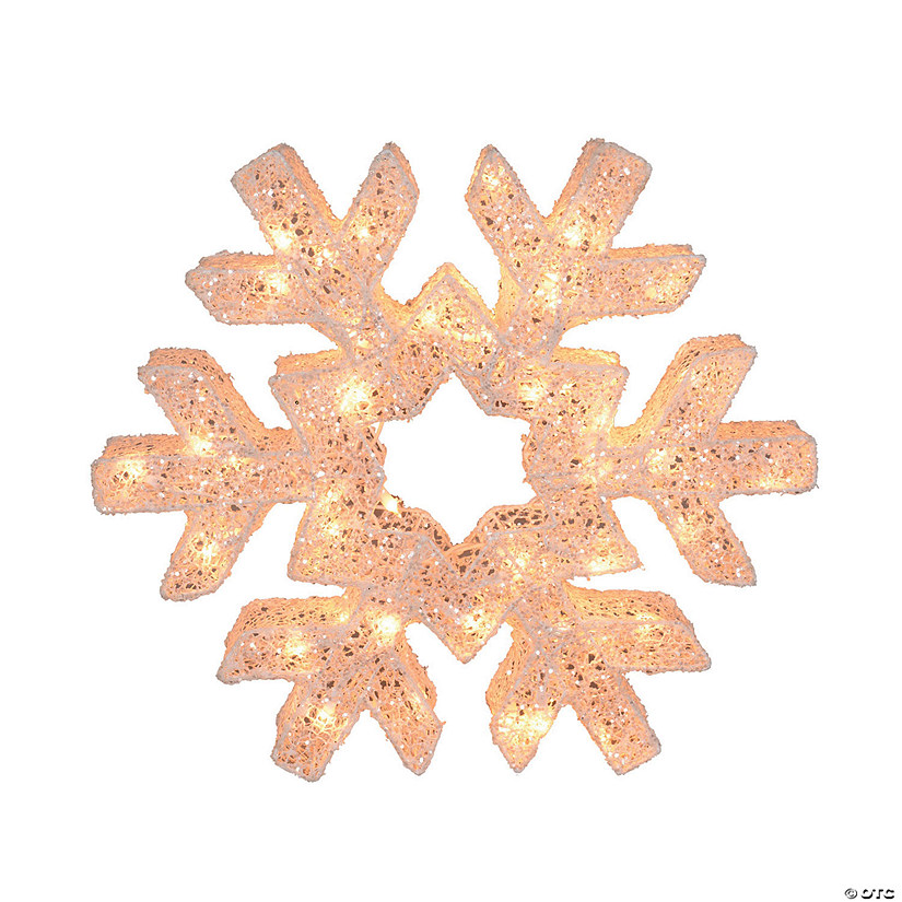 Northlight - 24" Orange and White LED Lighted Snowflake Christmas Decoration Image