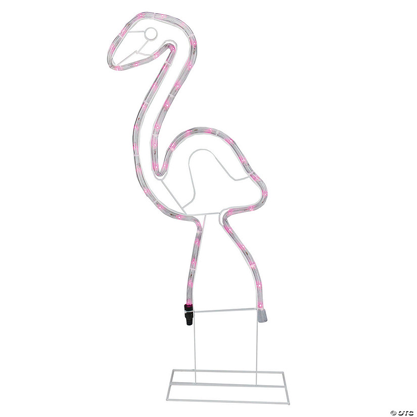 Northlight - 24" Pink Flamingo LED Rope Light Silhouette Summer Outdoor Decor Image