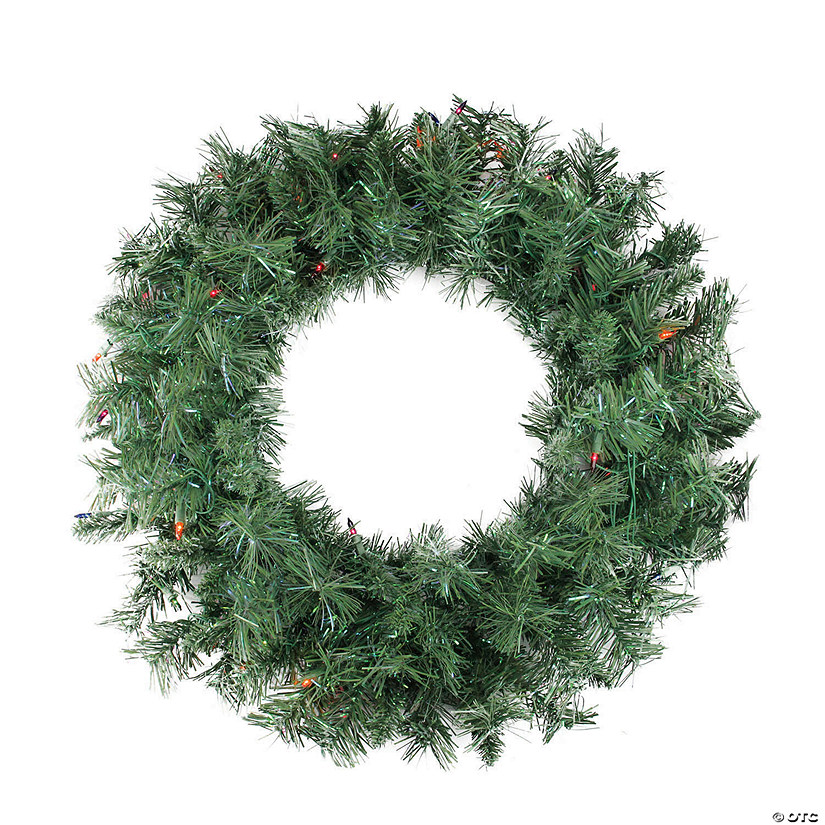 Northlight 24" Pre-lit Minetoba Pine Artificial Christmas Wreath - Multi Lights Image