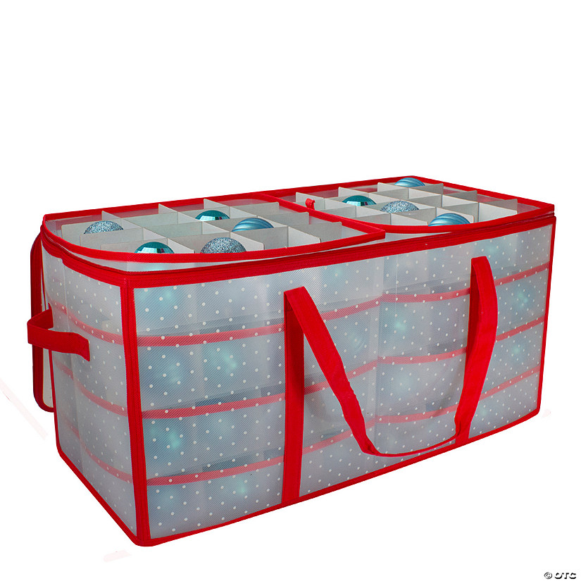 Northlight 26.25" Transparent Zip Up Christmas Storage Box- Holds 128 Ornaments Image