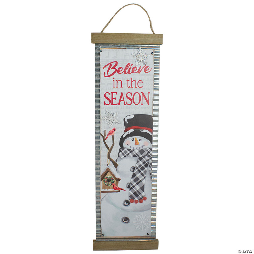 Northlight 26" Believe in the Season Galvanized Christmas Wall Decor Image