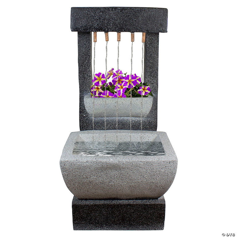 Northlight 26" LED Lighted Rainfall Outdoor Water Fountain with Planter Image