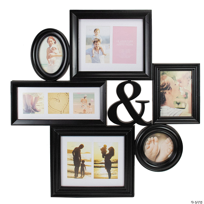 Northlight 27" Black Ampersand Multi-Sized Photo Collage Picture Frame Image