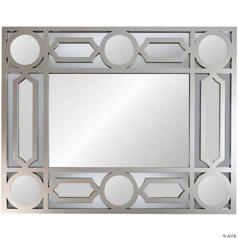 Northlight 29.5" Gray Framed Geometric Design Rectangular Wall Mirror Image