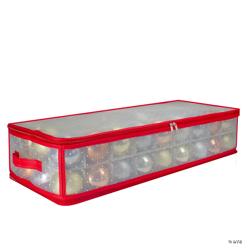 Northlight 29" Transparent Zip Up Christmas Storage Box- Holds 80 Ornaments Image