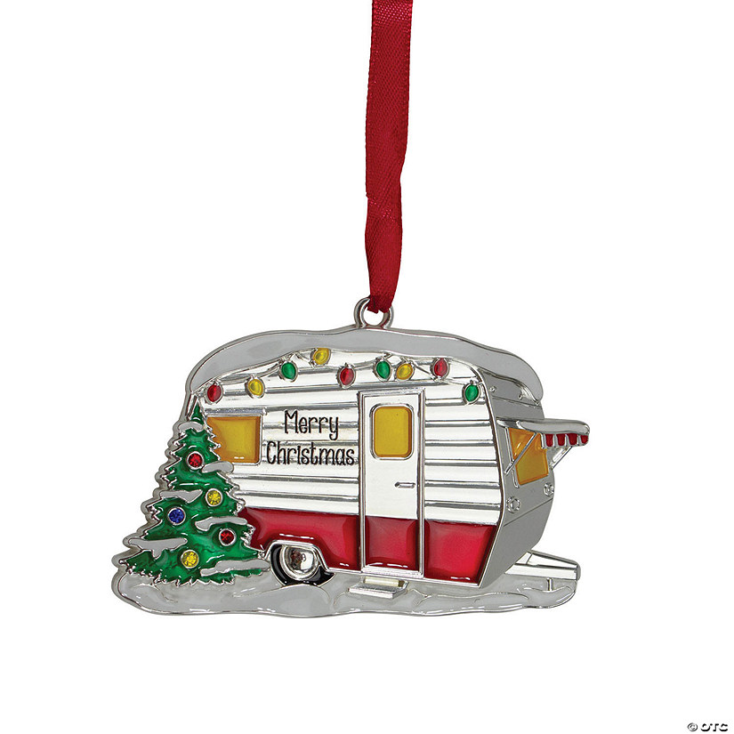 Northlight 3.5" Christmas Camper Glass Ornament Image