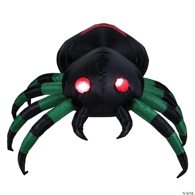 Northlight 3.5' Green and Black Inflatable Lighted Spider Outdoor Halloween Decoration Image