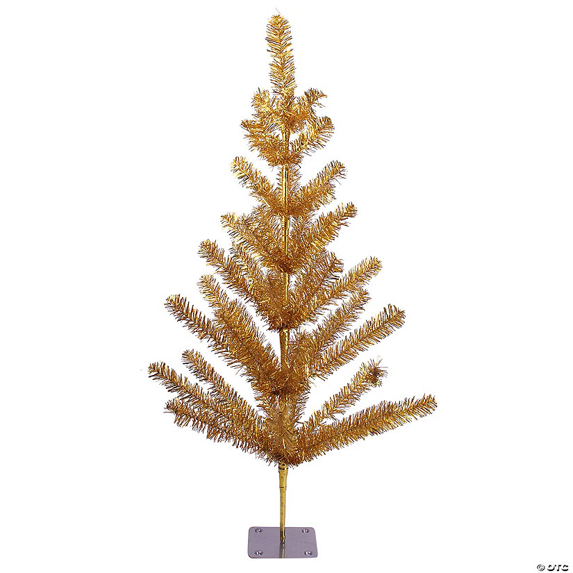 Northlight 3' Medium Gold Tinsel Twig Pine Artificial Christmas Tree - Unlit Image