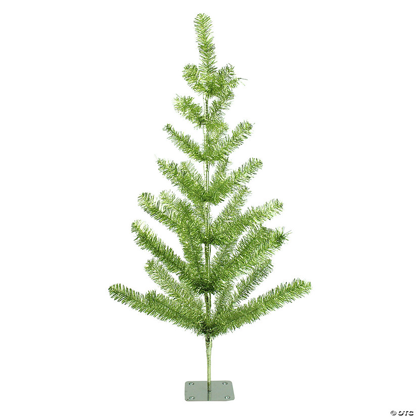 Northlight 3' Medium Green Tinsel Pine Twig Artificial Christmas Tree - Unlit Image