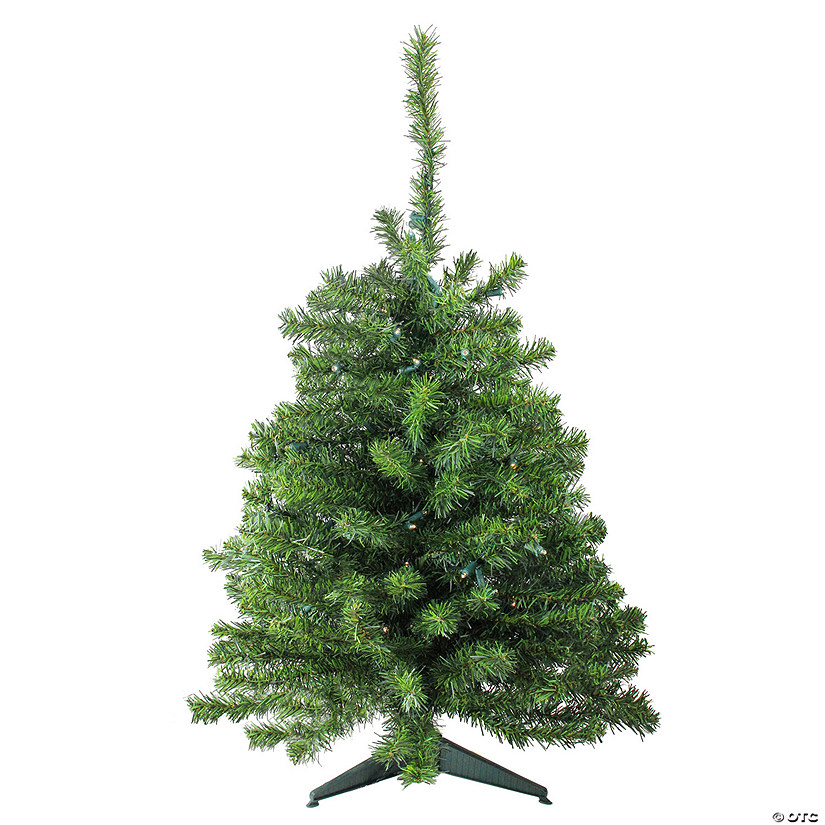 Northlight 3' Pre-Lit Green Medium Canadian Pine Artificial Christmas Tree - Clear and White LED Lights Image