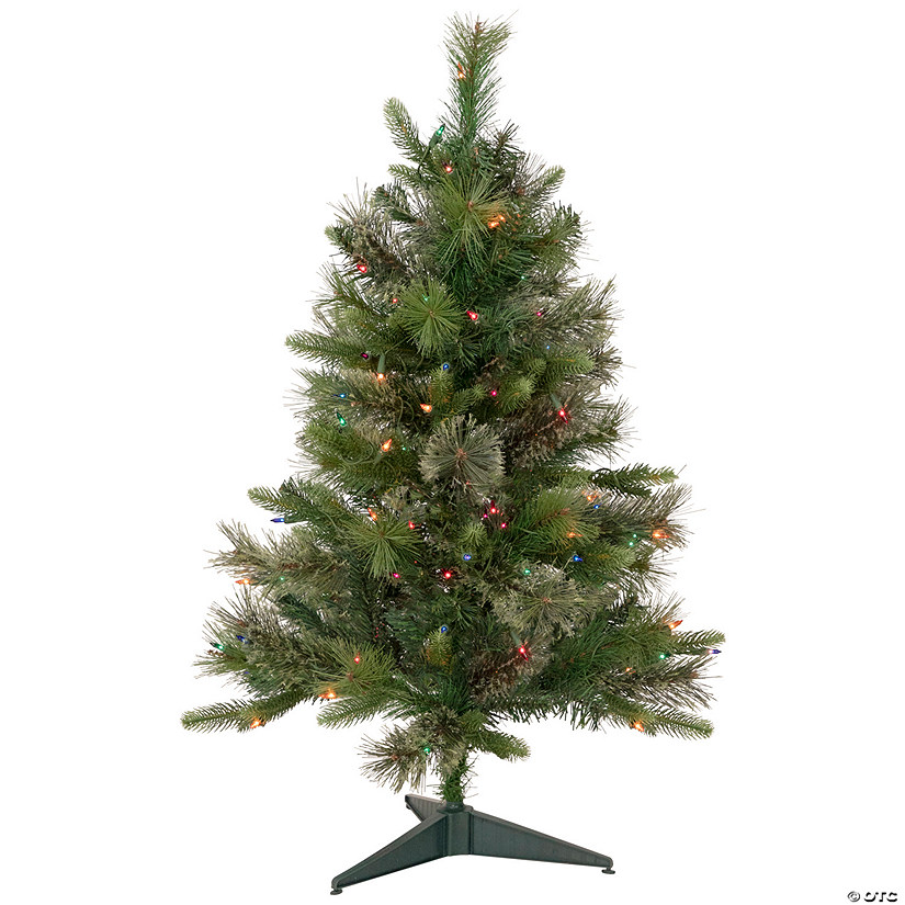 Northlight 3' Pre-Lit Kingston Cashmere Pine Full Artificial Christmas Tree  Multi Lights Image