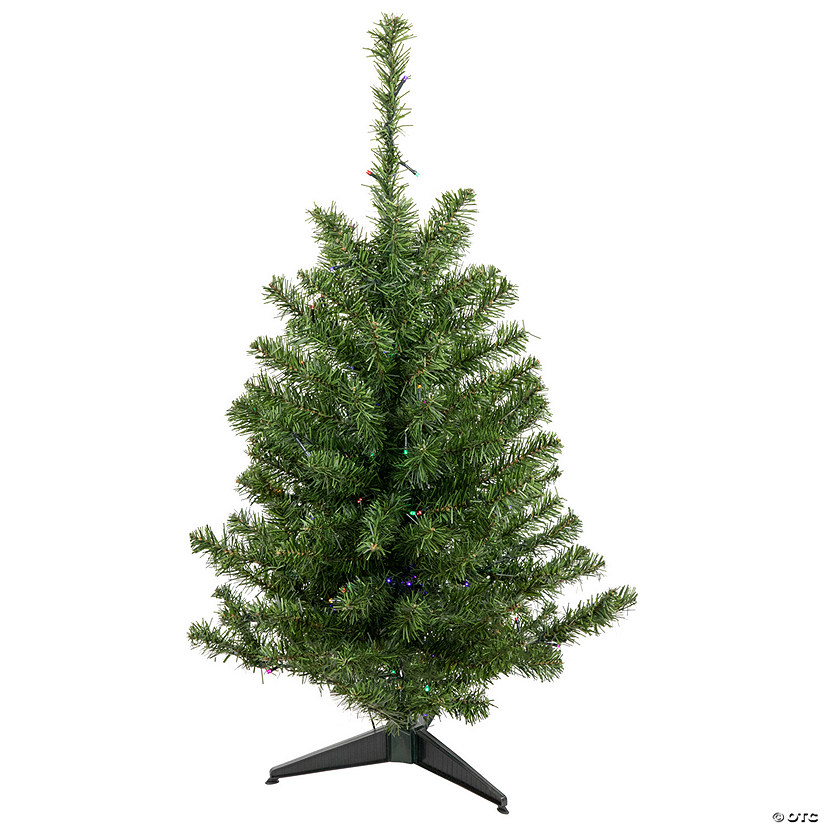 Northlight 3' Pre-Lit LED Medium Canadian Pine Artificial Christmas Tree - Multicolor Lights Image