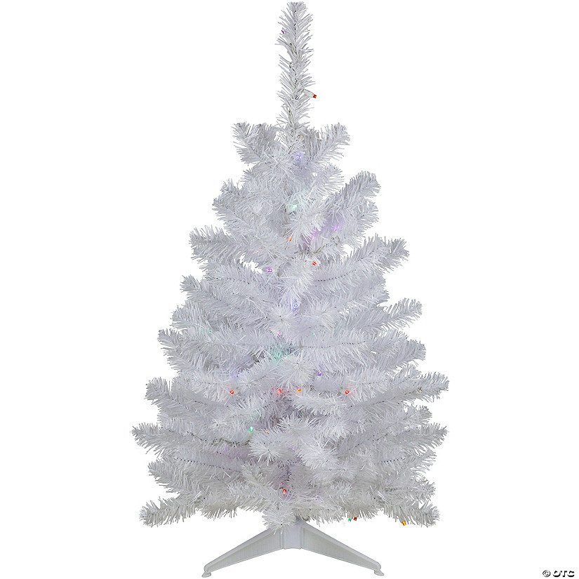 Northlight 3' Pre-Lit LED Snow White Artificial Christmas Tree  Multi Lights Image