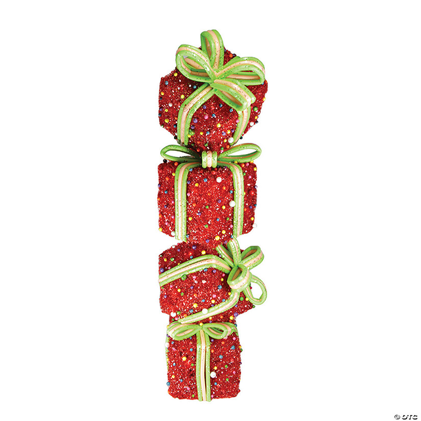Northlight - 3' Pre-Lit Red and Green Candy Stacked Gift Boxes Outdoor Christmas Decoration Image