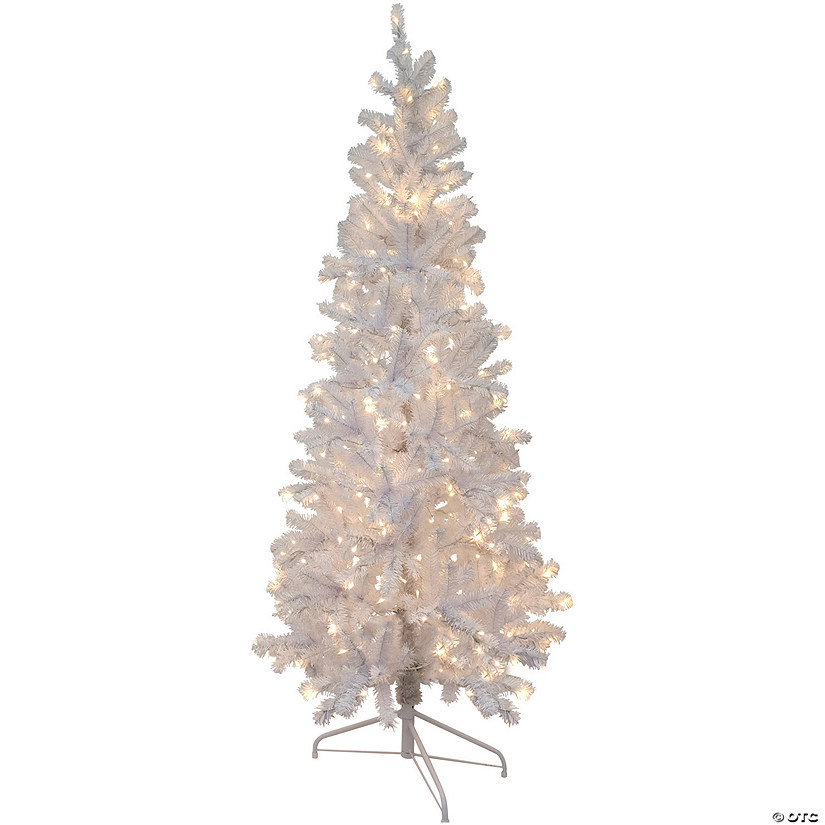 Northlight 3' Pre-Lit Woodbury White Pine Slim Artificial Christmas Tree  Clear Lights Image