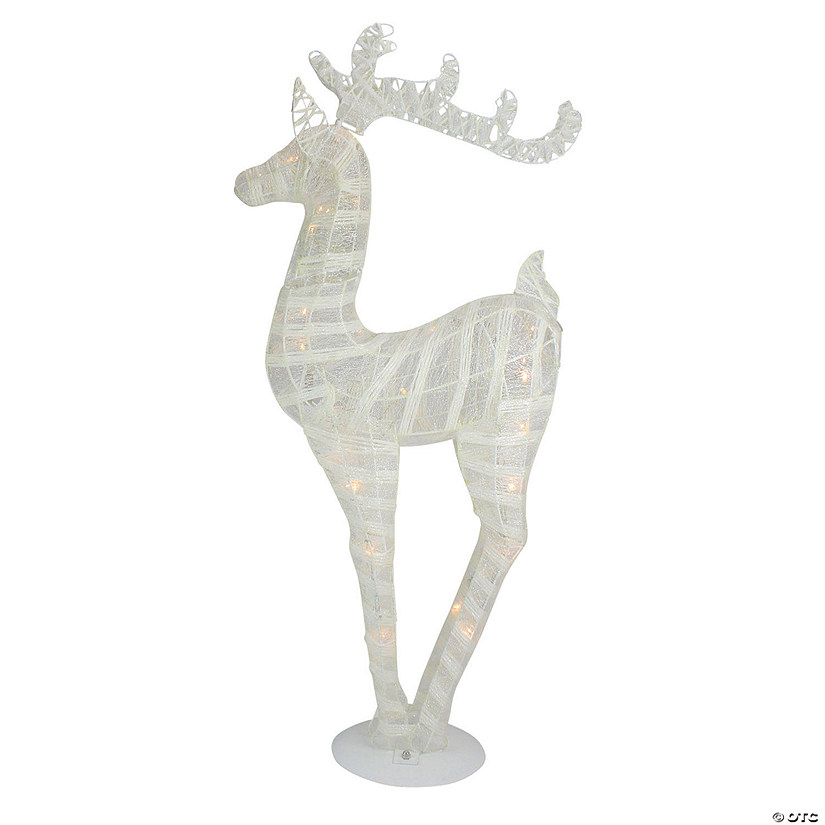 Northlight - 3' White Glitter LED Reindeer Christmas Decor Image