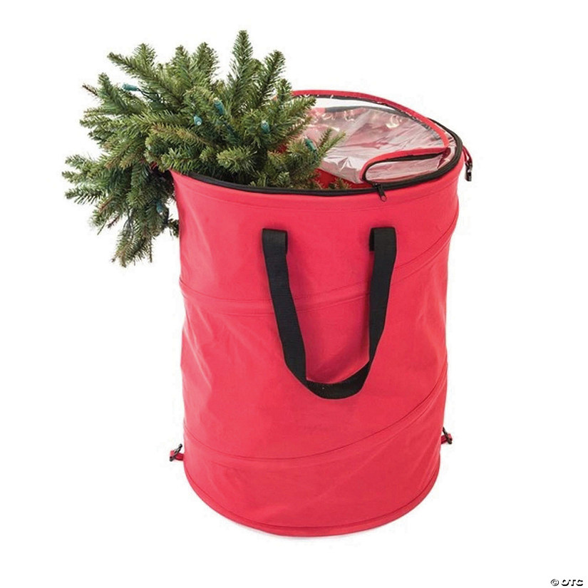 Northlight - 30" Red and Black Extra Large Pop-Up Christmas Decorations Storage Bag Image