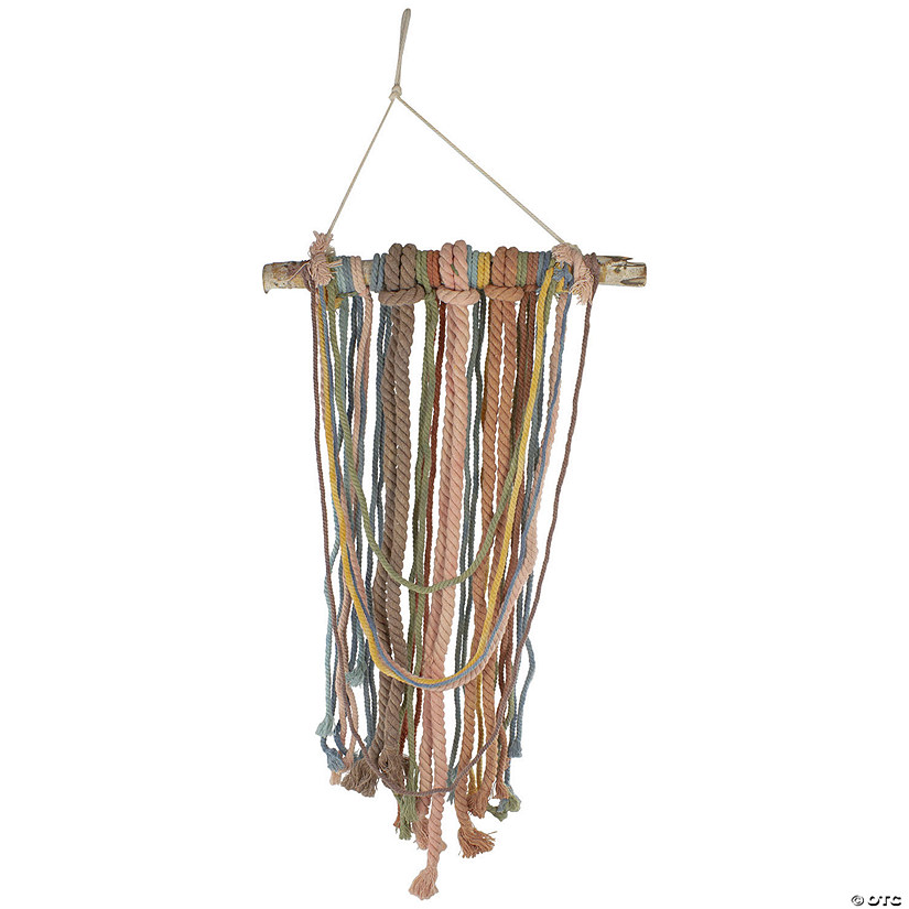 Northlight 31" Rustic Knotted Rope on Birch Branch Boho Wall Art Decoration Image
