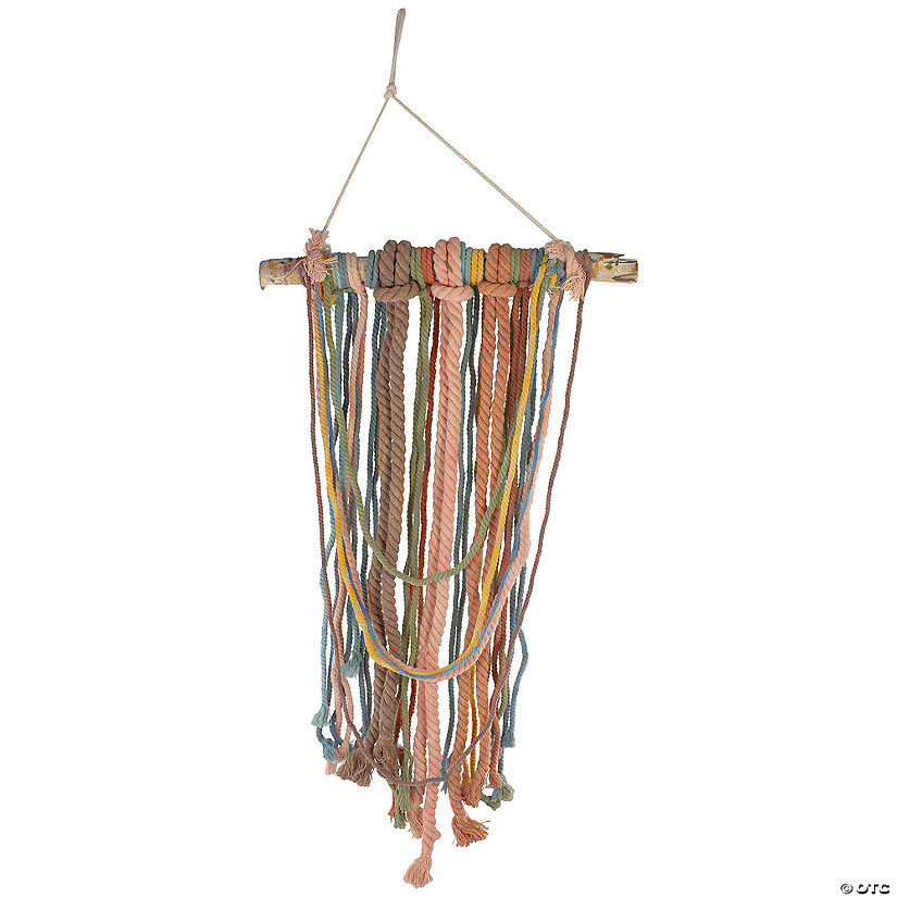 Northlight 31" Rustic Knotted Rope on Birch Branch Boho Wall Art Decoration Image