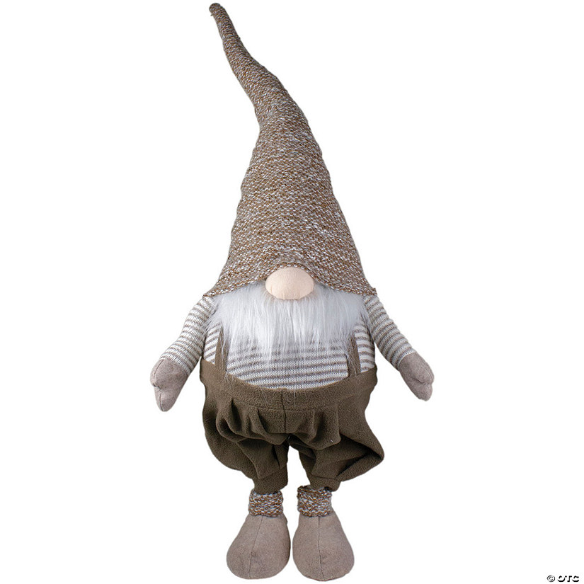 Northlight - 32.5" Brown and White Standing Gnome Christmas Decoration Image