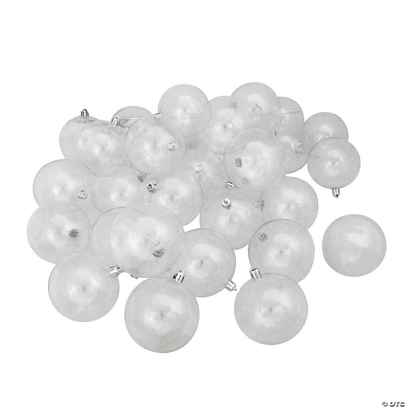 Northlight 32ct Clear Shatterproof Shiny Christmas Ball Ornaments 3.25" (80mm) Image