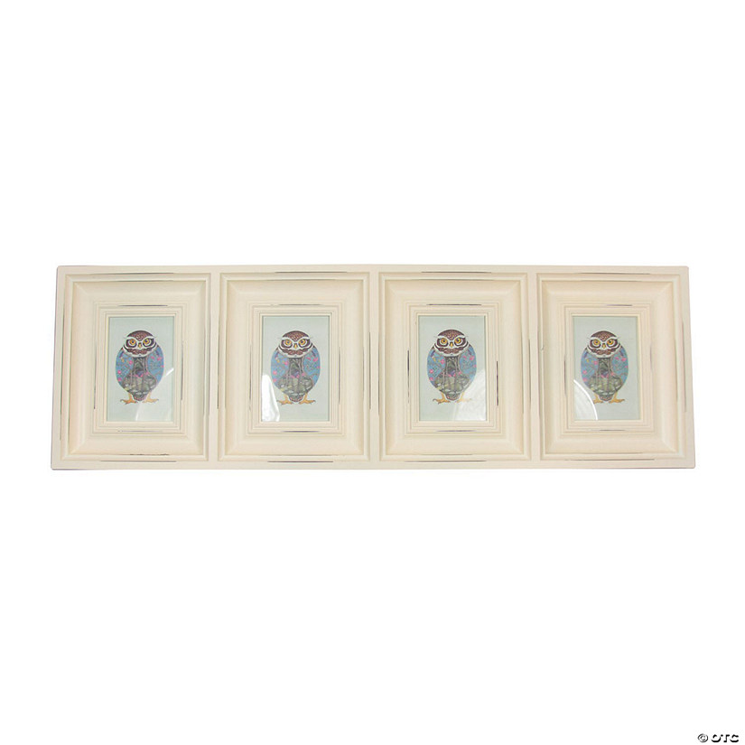 Northlight 33" Egg-shell White Weathered Collage Photo Frame Image