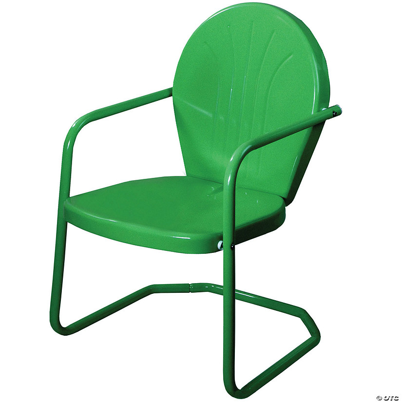 Northlight 34-Inch Outdoor Retro Tulip Armchair  Forest Green Image