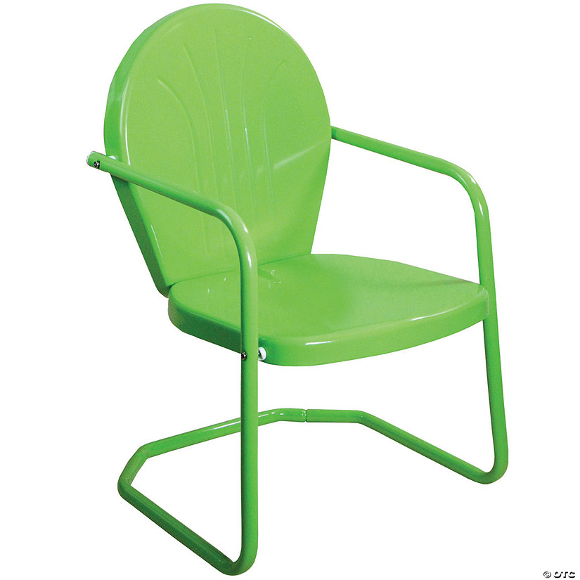 Northlight 34-Inch Outdoor Retro Tulip Armchair  Lime Green Image
