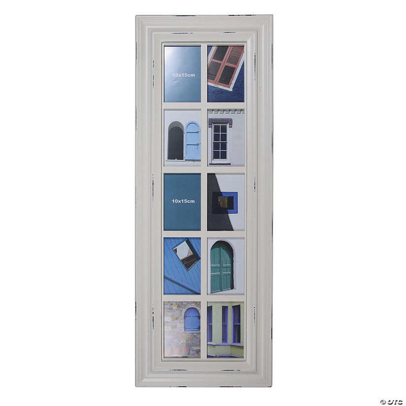 Northlight 35" Distressed Mullions Window Photo Collage Wall Frame for 4" Proper 6" Pictures Image