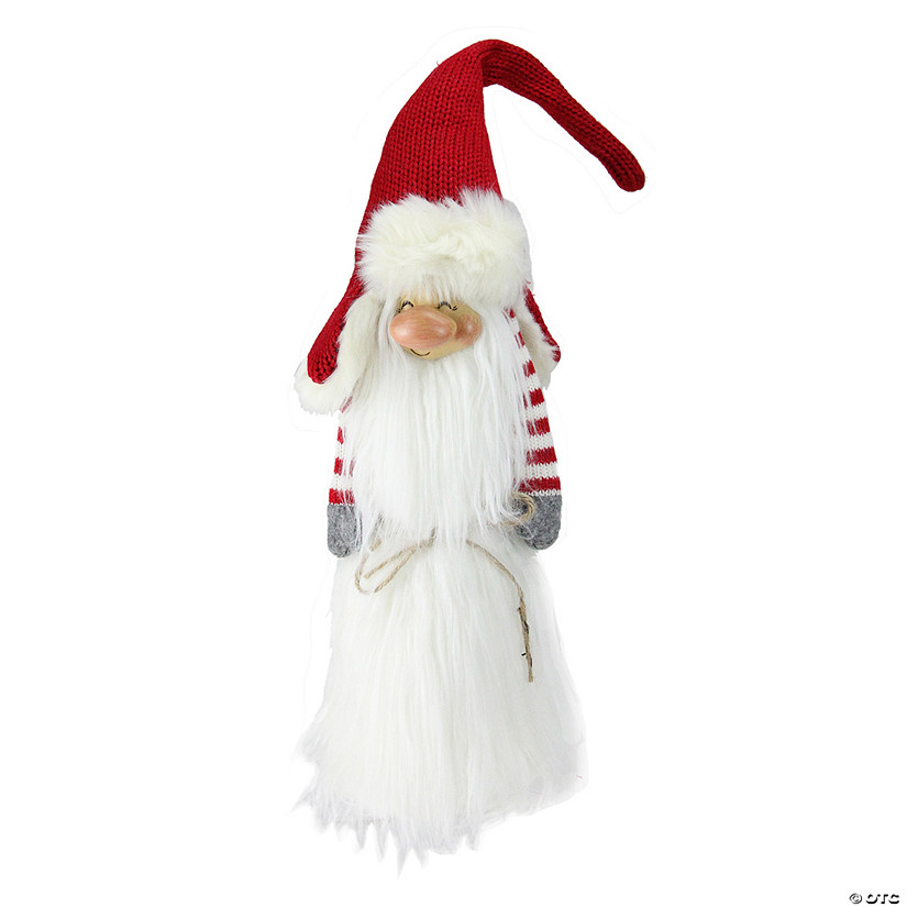 Northlight 35" Red and White Christmas Slim Santa Gnome with White Fur Suit and Red Hat Image
